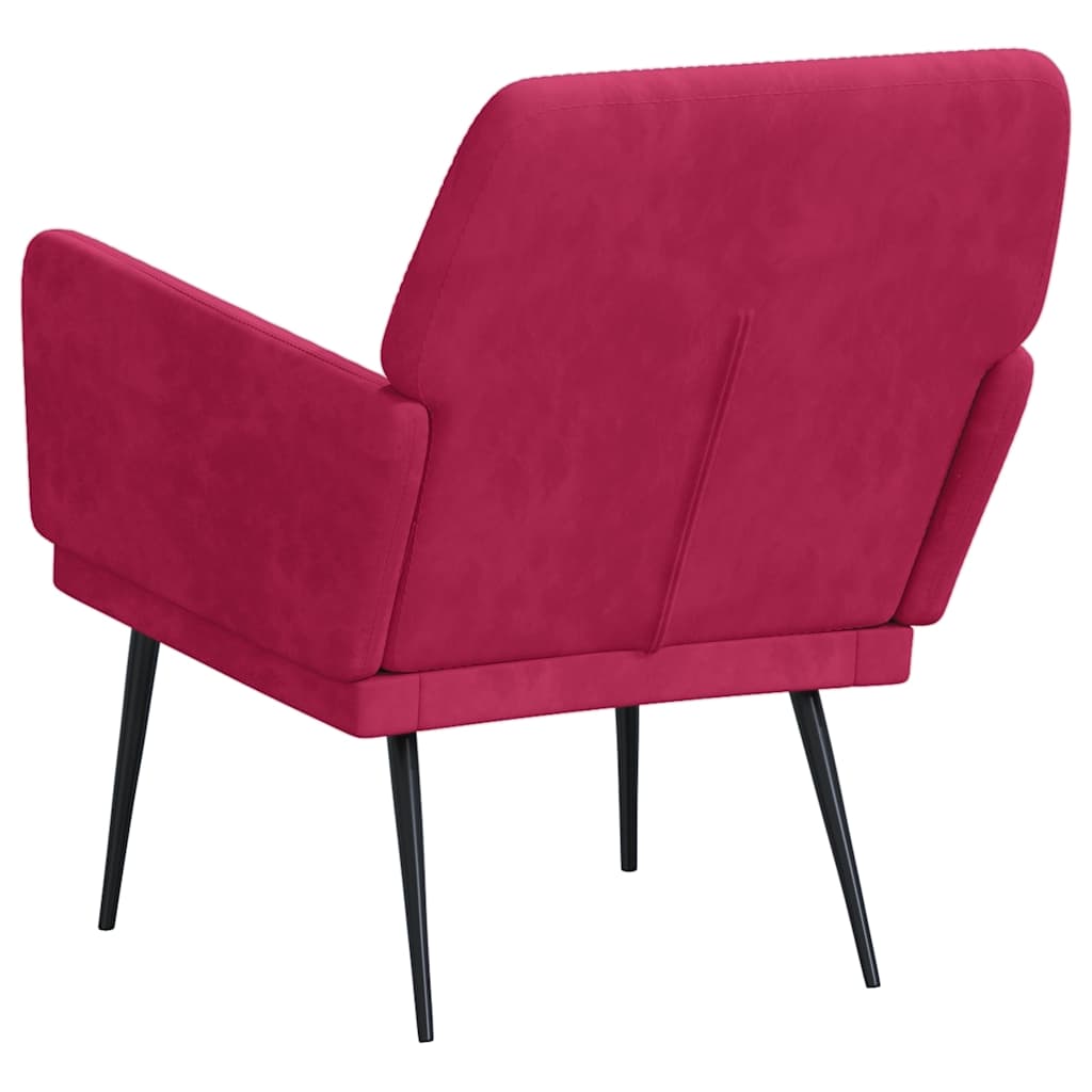 Armchair Burgundy 62 X 79 X 79 Cm Velvet