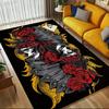 1pc Skull Roses Themed Rug for Home Decor, Non-slip Office Carpet, Chair Mat, Outdoor Mat, Christmas and Halloween Gifts-0731055