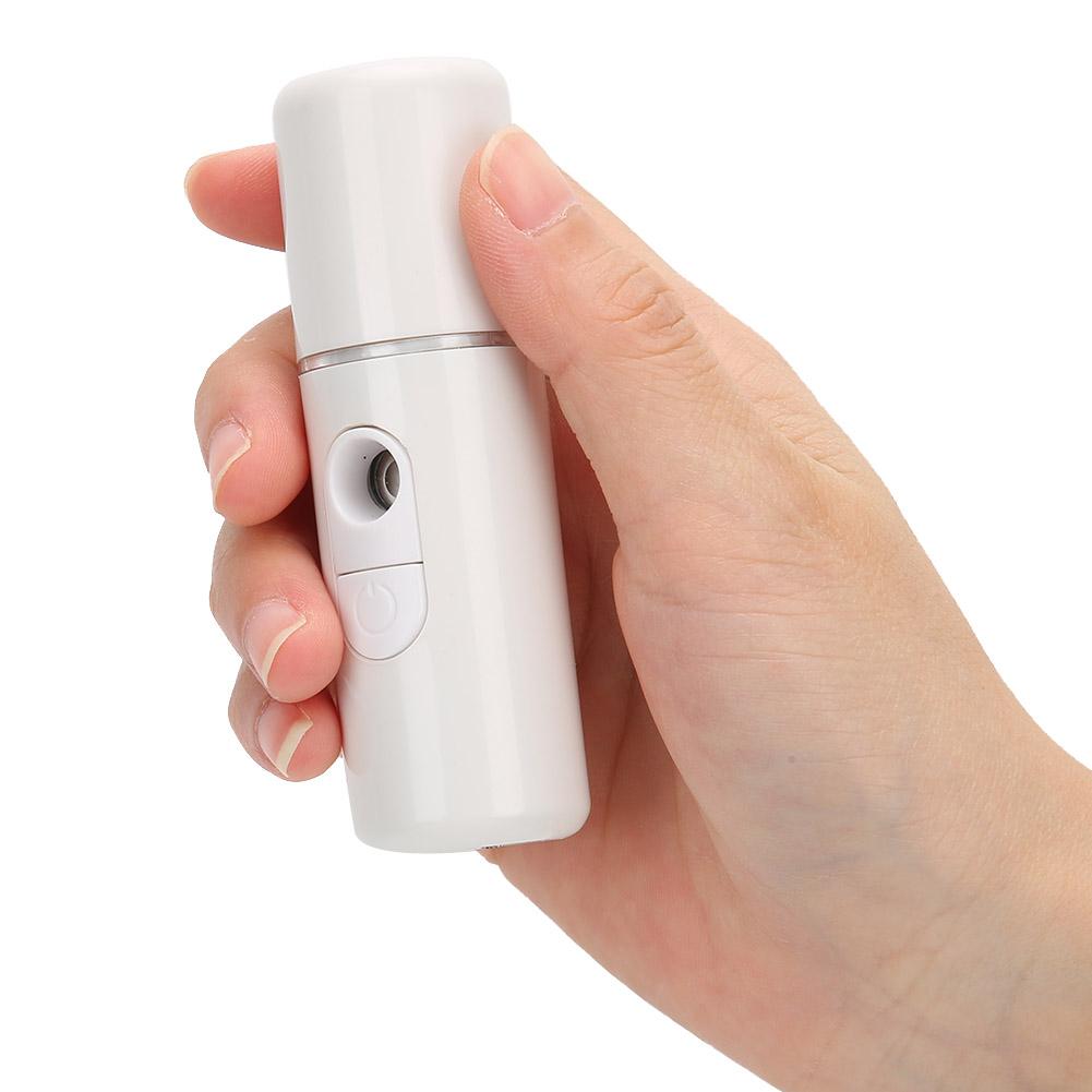 Nano Mist Sprayer Deep Hydrating Portable USB Face Steaming Skin‑Care Humidifier(White )