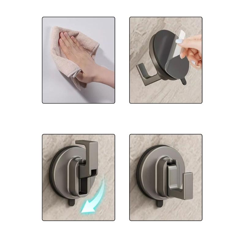 Suction Cup Hooks Wall Mounted Bathroom Clothes Hanger Kitchen Cabinet Door Hooks For Bathroom Tile Glass Surfaces
