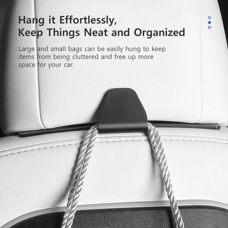 Car Rear Seat Hook for Tesla Model 3 Y ABS Headrest Hanger Car Seat Organizer Holder Interior Storage Fastener Clip Accessories