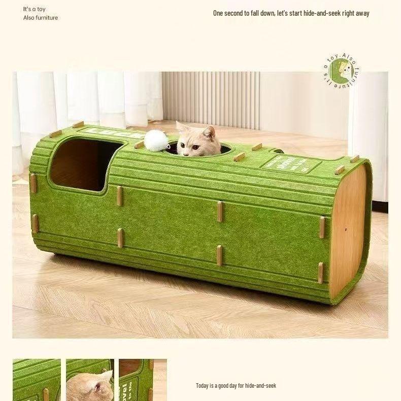 Multi-layer Cat Villa: Enclosed Tunnel Bed and Scratcher