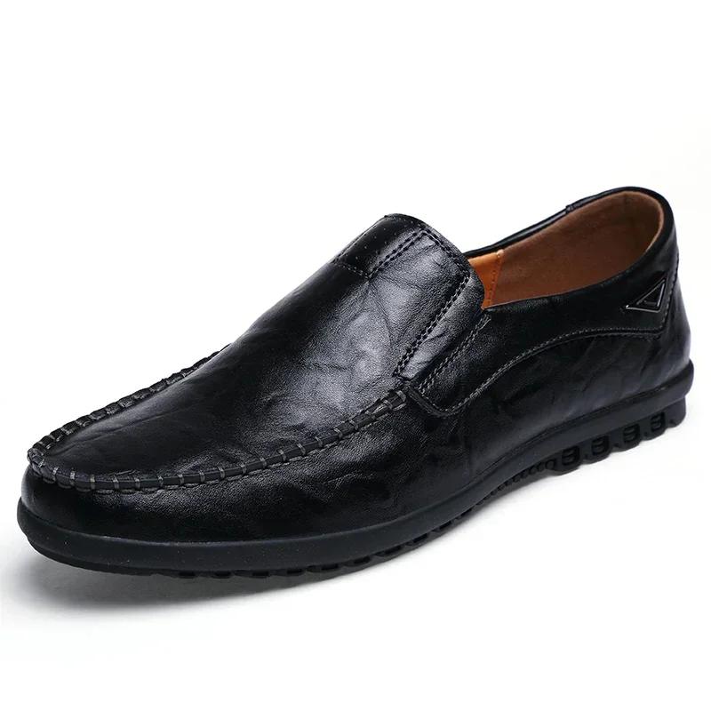 Fashion Luxury Handmade Leather Shoes for Men Men's Casual Shoes Slip on Loafers Lightweight Driving Shoes Men Flats Moccasins Hombres