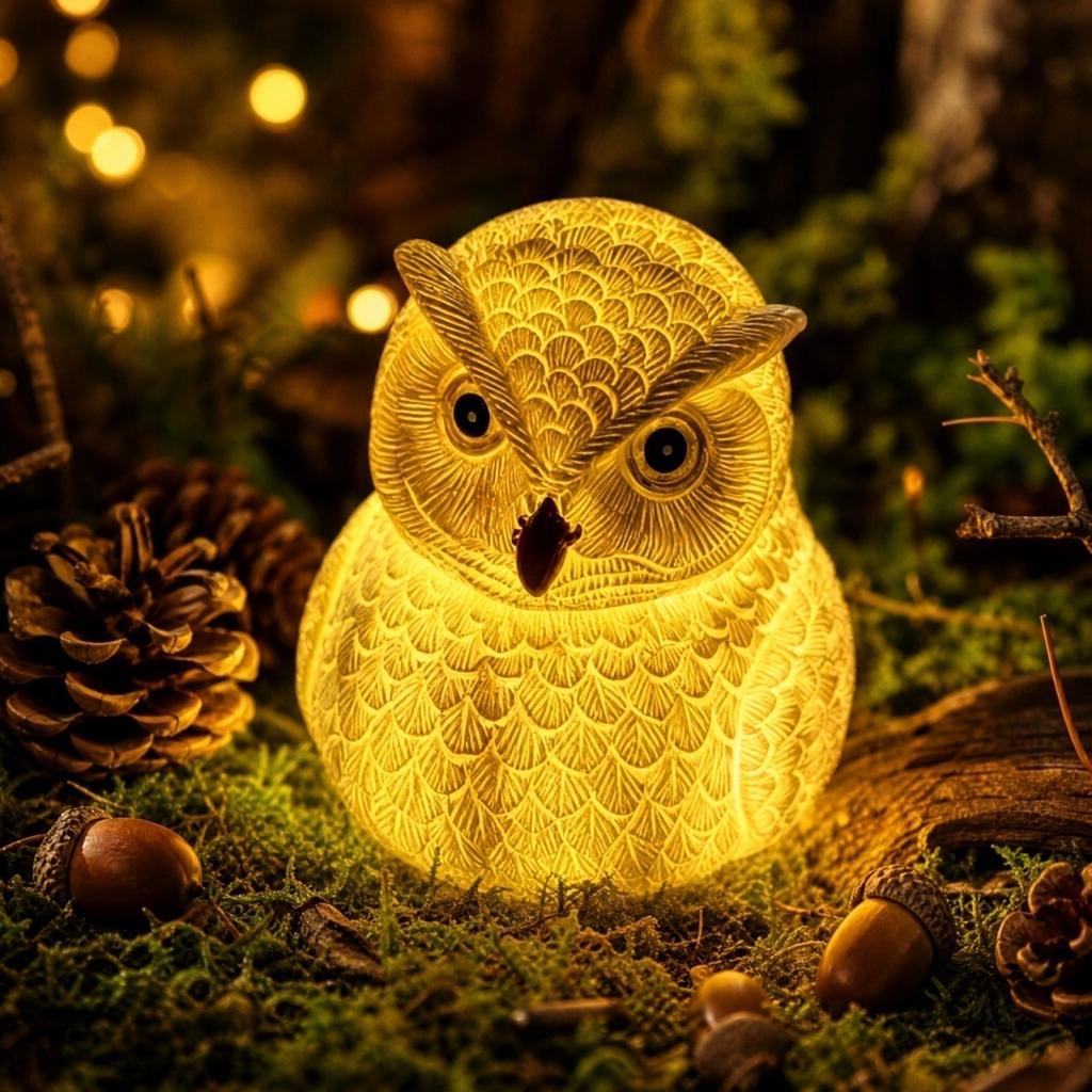 Glowing Resin Figurine for Home Decor, Decorative Night Light Statue Tabletop Ornament