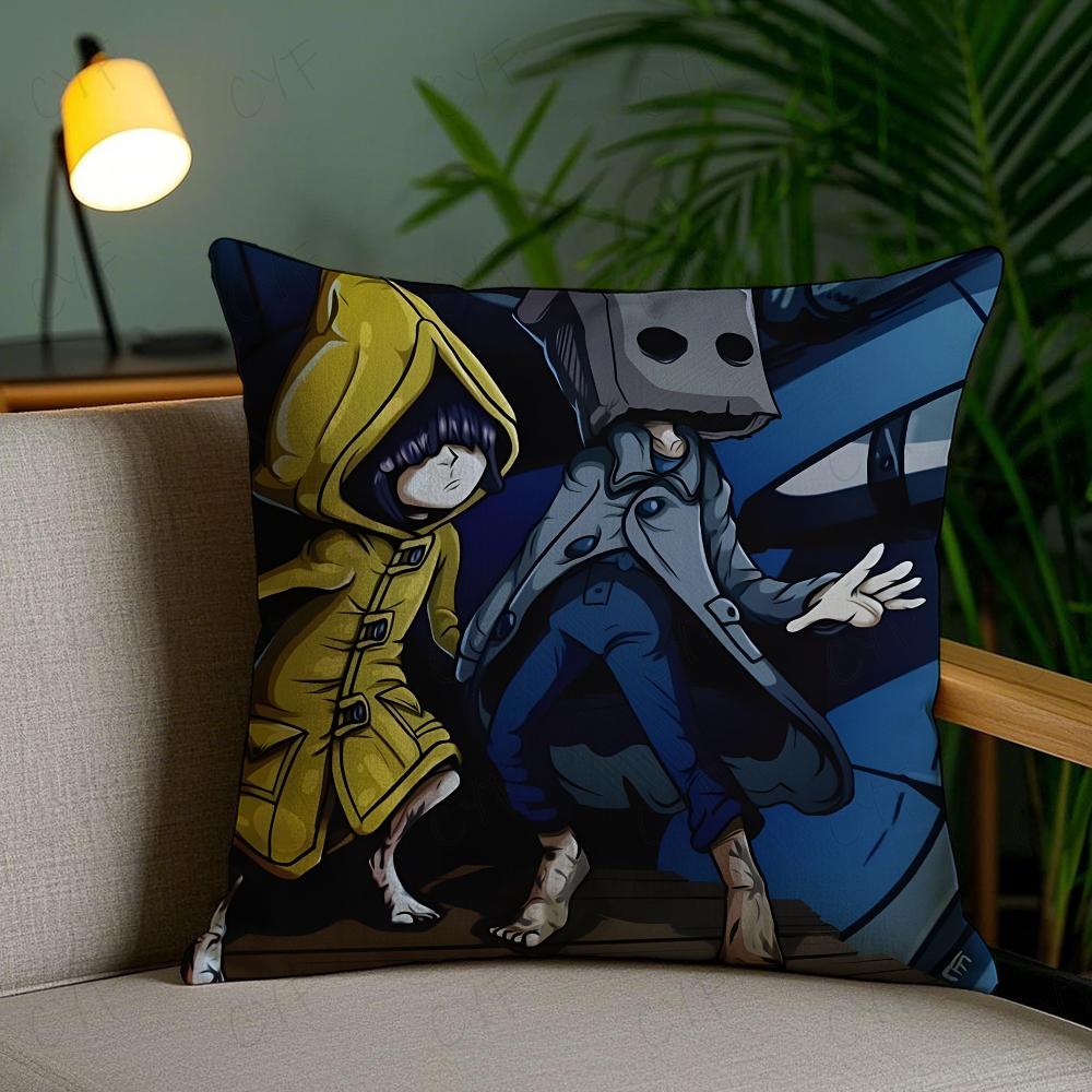 Little Nightmares Anime Game Pillow Case Anti-Dustmite Pillowcase Invisible Zipper Silky Short Plush Sofa Cushion Cover