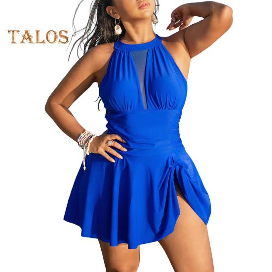 

Женский цельный купальник больших размеров с утягивающим эффектом, купальник-бикини, юбка, купальники для женщин, пляжный отдых, вечеринка у бассейна XL королевский синий