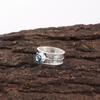 London Blautopas Schmuck, 925 massiver Sterlingsilberring, handgefertigter Edelstein-Schmuckring zum Gedenktag