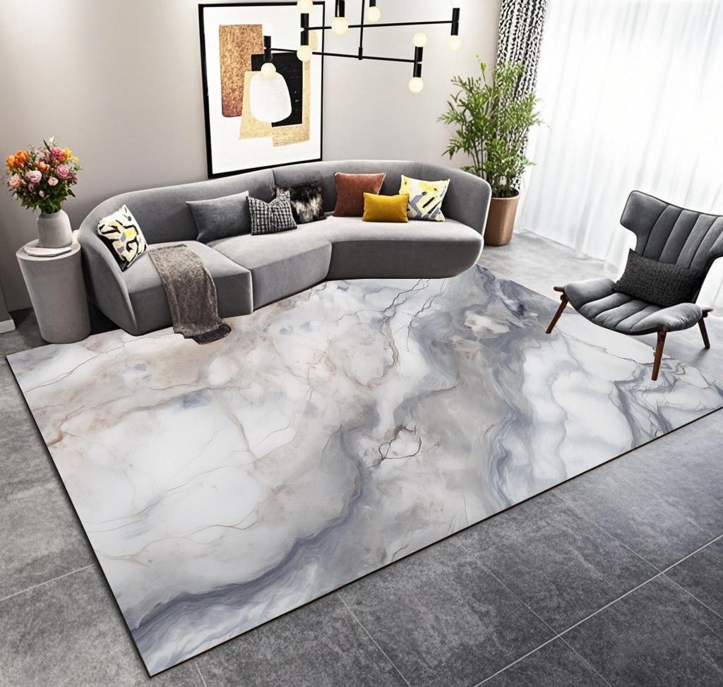 Nordic Luxury Marble Living Room Carpet 200x300 Cm Large Area Non-slip Plush Rugs Decoration Bedroom Bedside Soft Floor Mats