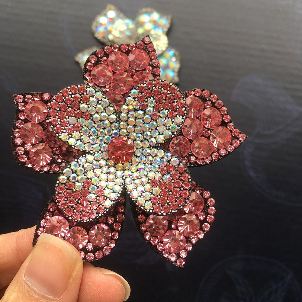1Pcs Crystal Flower Core Patch Hair Clip Applique Ornament Decorative Material Repair Decoration