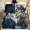 1PC Death Note Patterned Flannel Blanket Suitable For All Seasons For Home Decor Warmth And Comfort Gifts Holiday Present