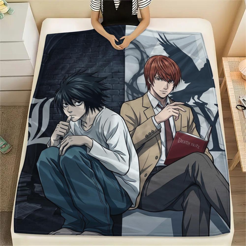 1PC Death Note Patterned Flannel Blanket Suitable For All Seasons For Home Decor Warmth And Comfort Gifts Holiday Present