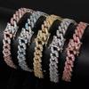 European American 9mm Single-Row Zircon Platinum Plated Copper Punk Cuban Chain Hip-Hop Jewelry Unisex Anklet Accessories for