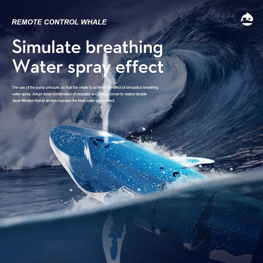 2.4G Rc Whale Diving Simulation Shark Water Spray Swimming Bath Outdoor Electric Kids Toys Boy Underwater Remote Control Anima