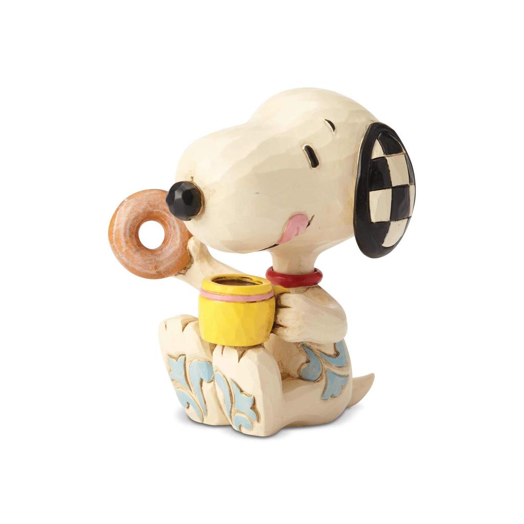 Enesco Peanuts by Jim Shore Snoopy Donuts and Coffee Miniature Figurine, 3 Inch, Multicolor