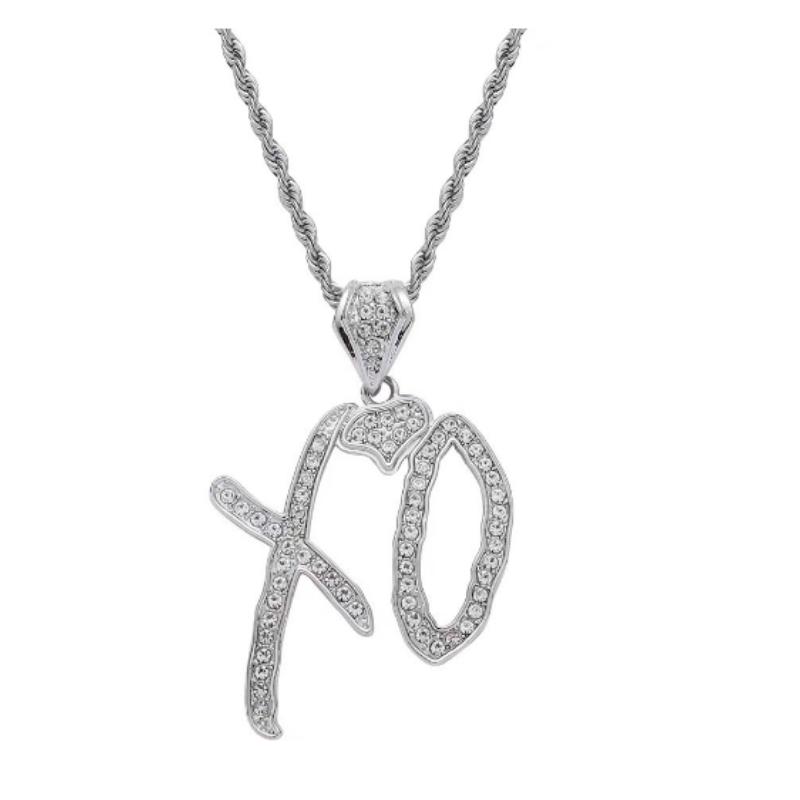 

Ожерелье с кулоном в виде буквы XO в стиле хип-хоп для женщин и мужчин, модное креативное преувеличенное украшение в стиле хип-хоп-рок с кубическим цирконием, подарок Necklace