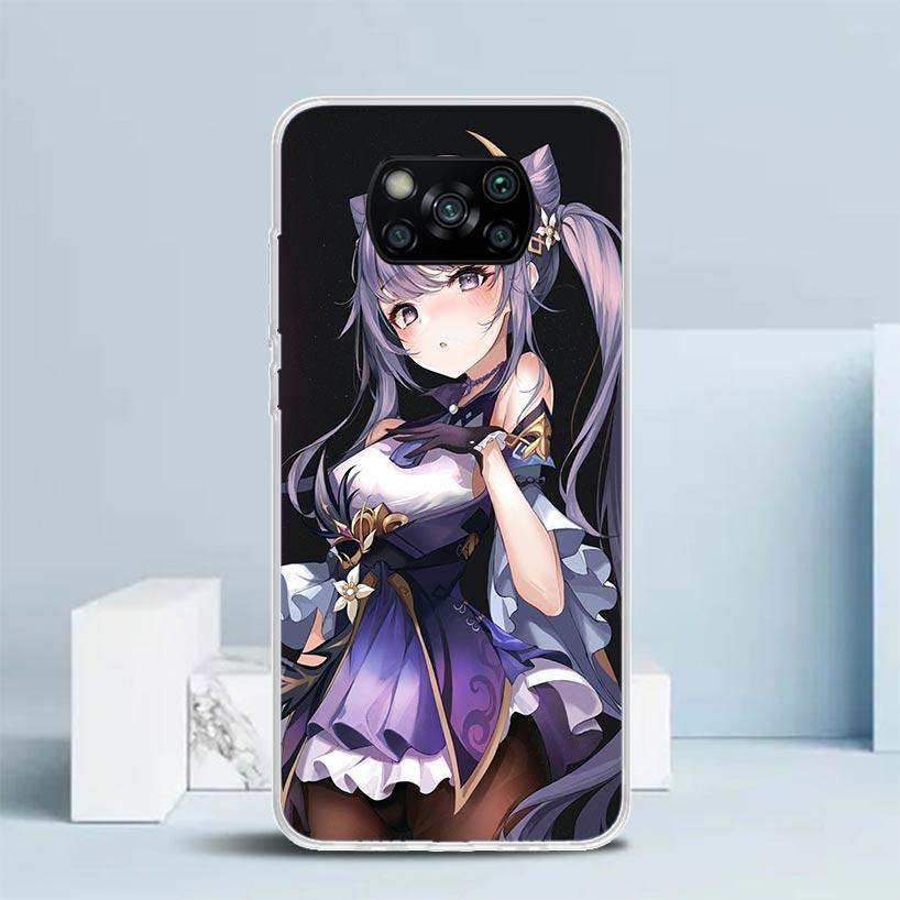 Keqing Genshin Impact Phone Case For Xiaomi Poco F7 Ultra X5 X6 X7 Pro M7 Redmi 15C 15 13C 13 12C 12 10C 10 10A 9 9C 9A 9T Cover