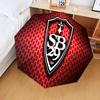 Sb29 Badge Emblem Automatic Folding Umbrella - 8-Rib Travel Umbrella with Auto Open/Close & Portable Gifts for holidays or birthdays