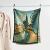 Autumn and winter new double-sided color oil painting series imitation cashmere thickened warm scarf women's air conditioner shawl