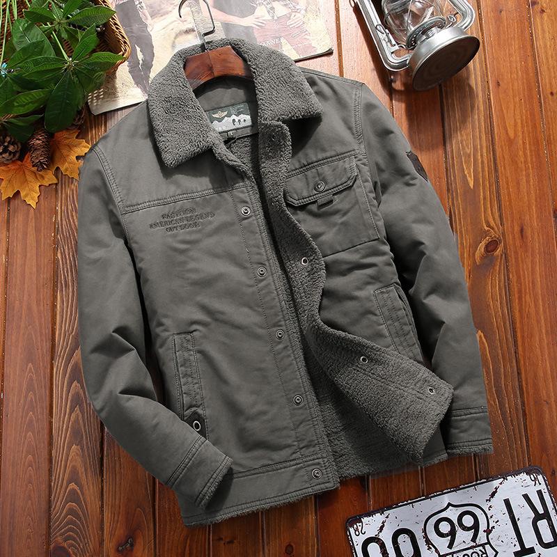 Men Winter Warm Jacket Fleece Thick Fashion Casual Windproof Coat Men Spring Autumn Outwear Outdoor Fur Collar Jacket Men