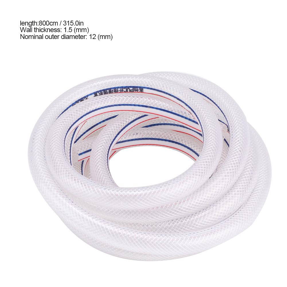 8/12mm PVC Verstärkter Flexibler Geflechtschlauch Klarer Schlauch für Gartenbewässerung
