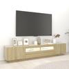 Vidaxl Szafka Tv Z Oświetleniem Led, Dąb Sonoma, 200X35X40 Cm