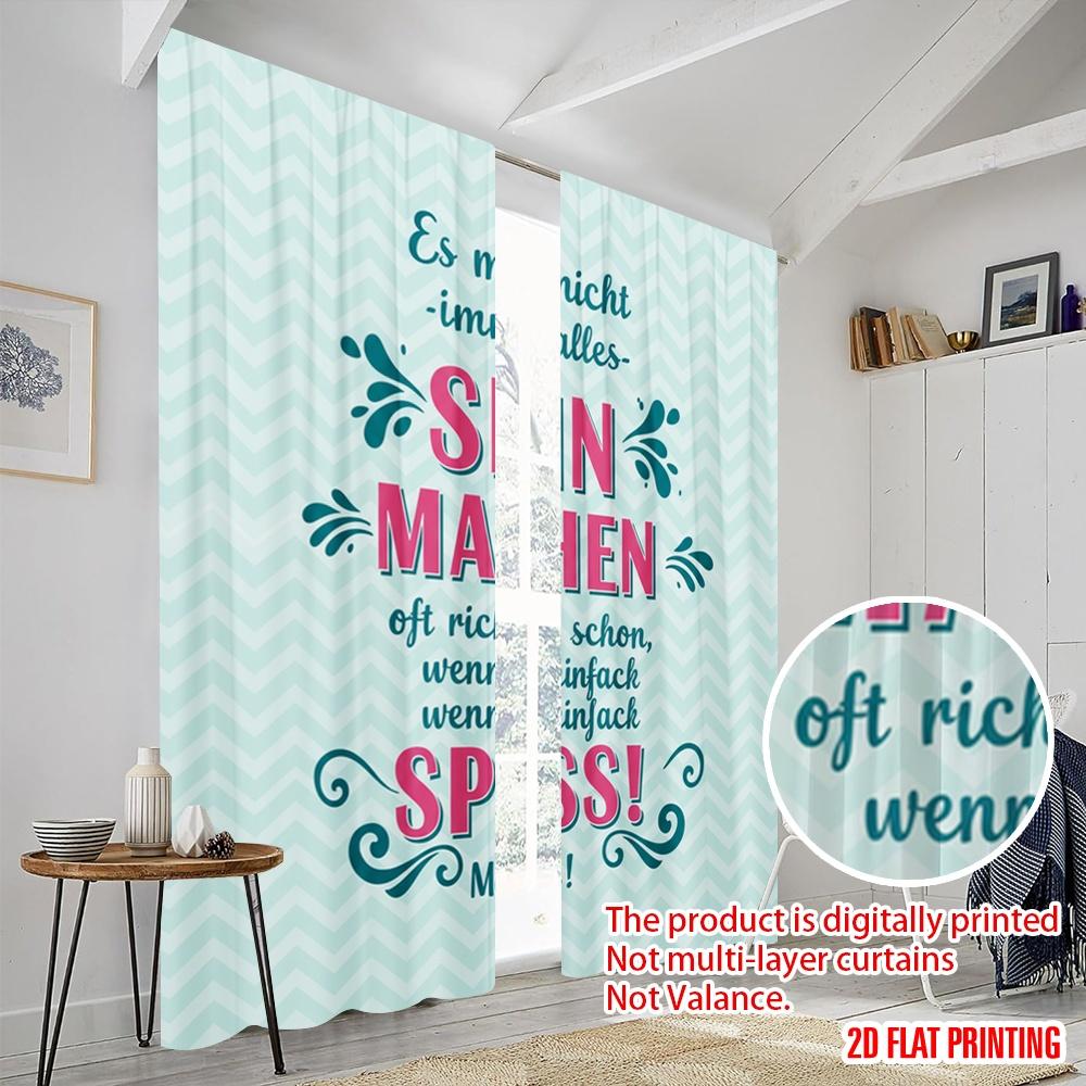 2 Stück 2D Flachdruck Vorhang Spaß und Bedeutungsvoll Polyester Ohne Strom Festliche Vorhänge Perfekt für Innen- und Außenbereich
