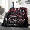 Name Custom Black-Venom Print Flannel Blanket High Quality Warm Comfortable Cover for All Seasons Perfect for Gifts Home Decor