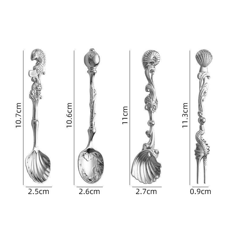 

Zinc Alloy Small Spoon Set Durable Metal Material Compact Design for Kitchen Use and Precise Measuring Tasks One Size серебряный