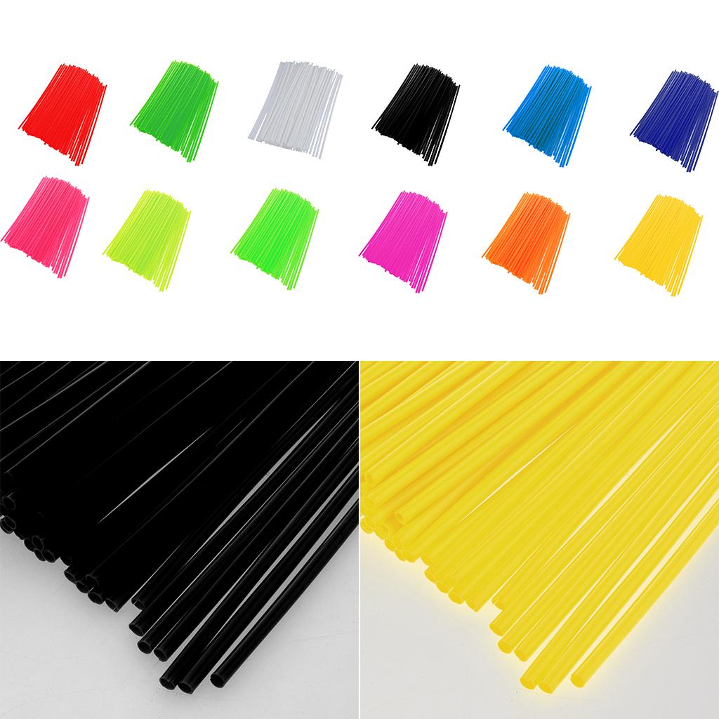 72 PCS Universal Wheel Rim Spoke Skins Covers Wrap Decor Protector for Motorcycle Bike