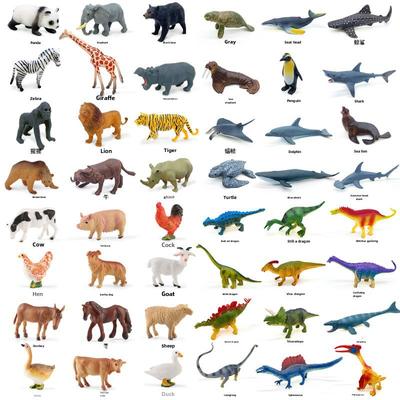 "1-9 Inch Plastic Animal & Dinosaur Model Toy Set"