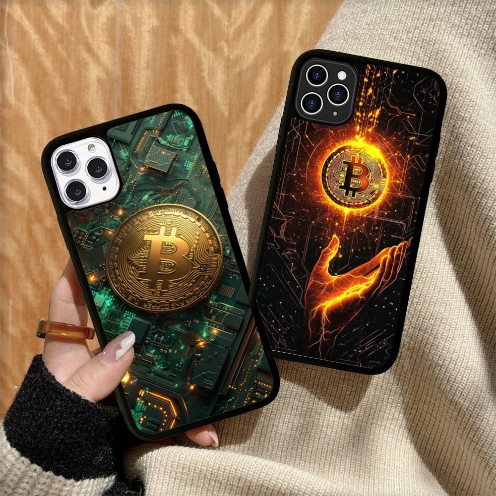Luxury B-BitcoinS PC+TPU Phone Case For IPhone 11 12 13 14 15 16 17 Plus Pro Max Cover
