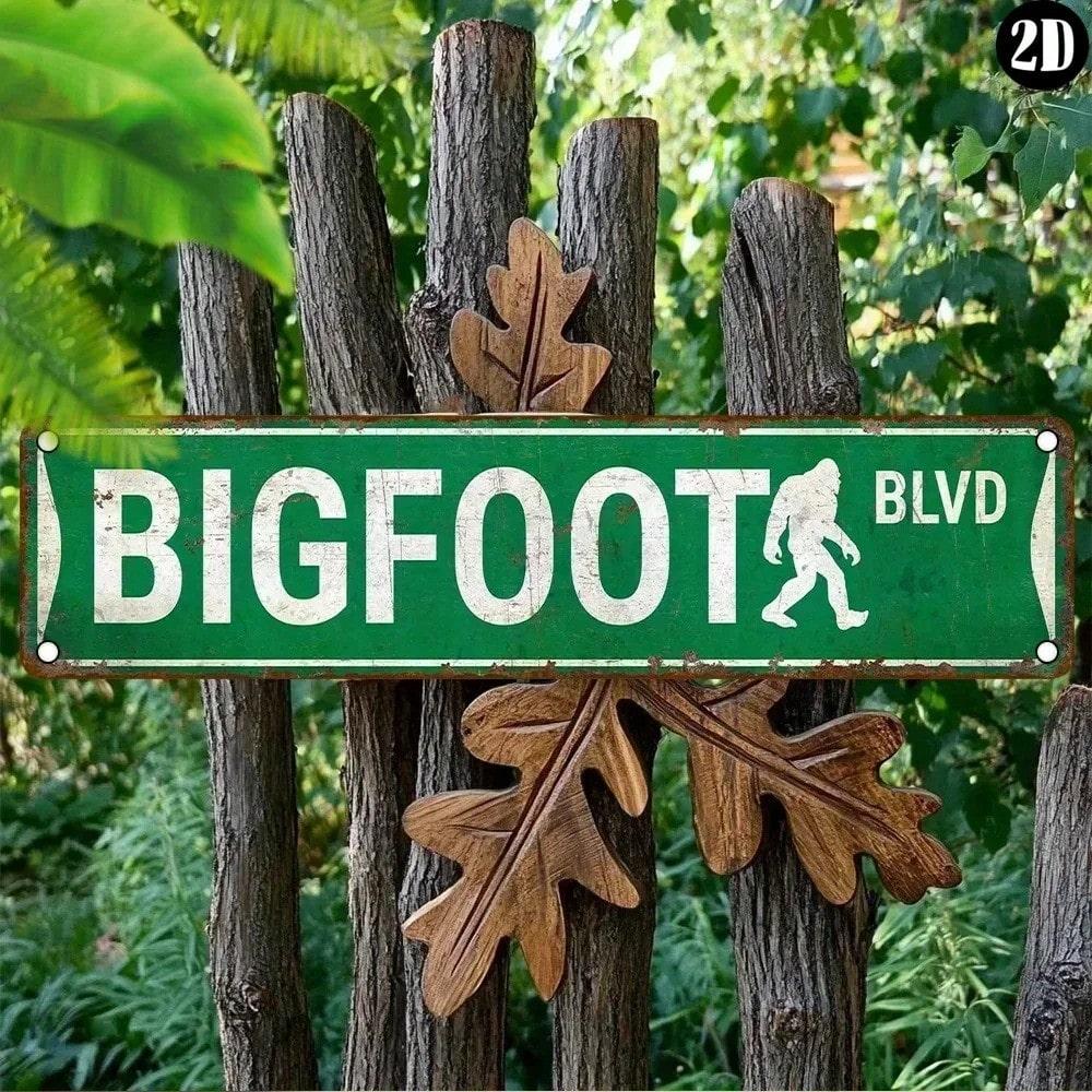 

1pc Vintage Bigfoot Blvd 4x16 Inch Retro Tinplate Sign UV Print Metal Wall Art Home Bar Decor 10x40 різнокольоровий