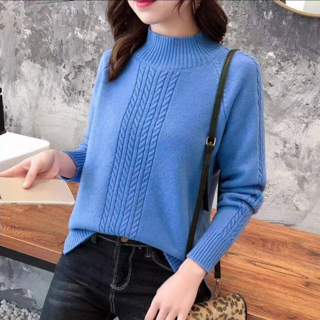 Autumn Warm Knitted Half Turtleneck Sweater Women Casual Soft Polo-neck Jumper Slim Knitted Sweater Winter  Elasticity Pullovers