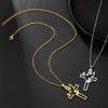 Stainless Steel Necklace With Trendy Openwork Peace Dove Pendant Jewelry