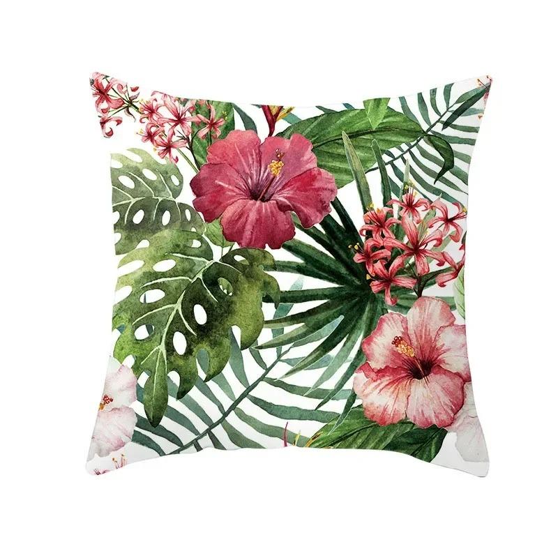 Summer Tropical Plants Summer Green Leaves Pillowcase Bedroom Living Room Sofa Decoration