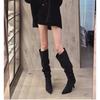 The New Style of Women's Shoes From Spring and Autumn Features Pointed-toe High Heels and Slender High Boots