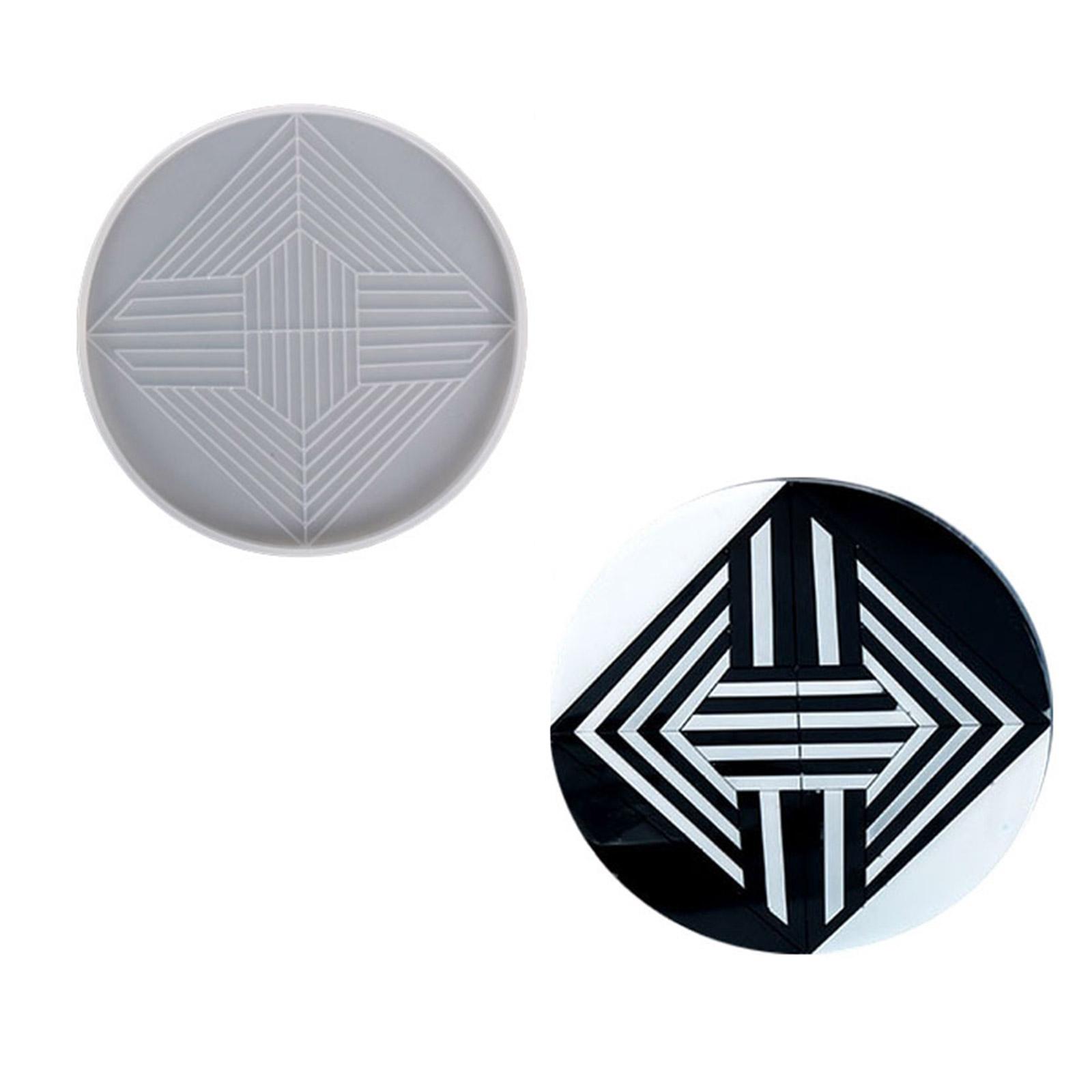 

Coaster Silicone Molds Geometric Pattern Cup Mat Resin Casting Molds Epoxy Casting Craft Home Car Coaster Ornament 1