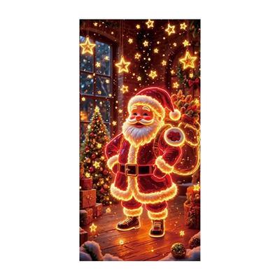 Banner/capa de porta fluorescente de Natal/Fundo/Decoração de festa de feriado/Pano decorativo pendurado de Natal
