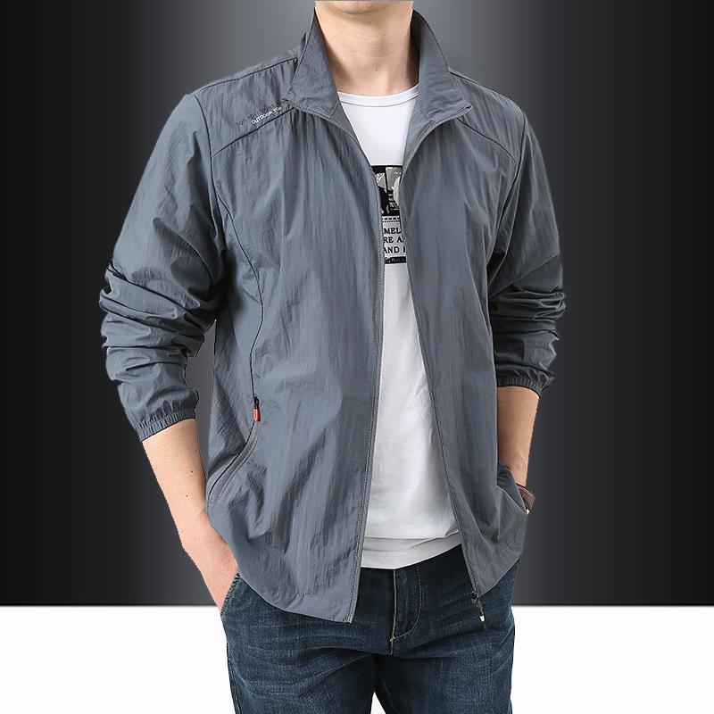 Buy Ice Silk Dry Quickly Summer Men Stand Collar Thin Jacket Outdoor