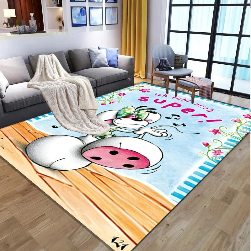 Diddl Pattern Rug, Indoor/Outdoor Mat, for Picnic, Gameroom, Bedroom, Office, Living Room, Home Decor Carpet, Birthday Gift