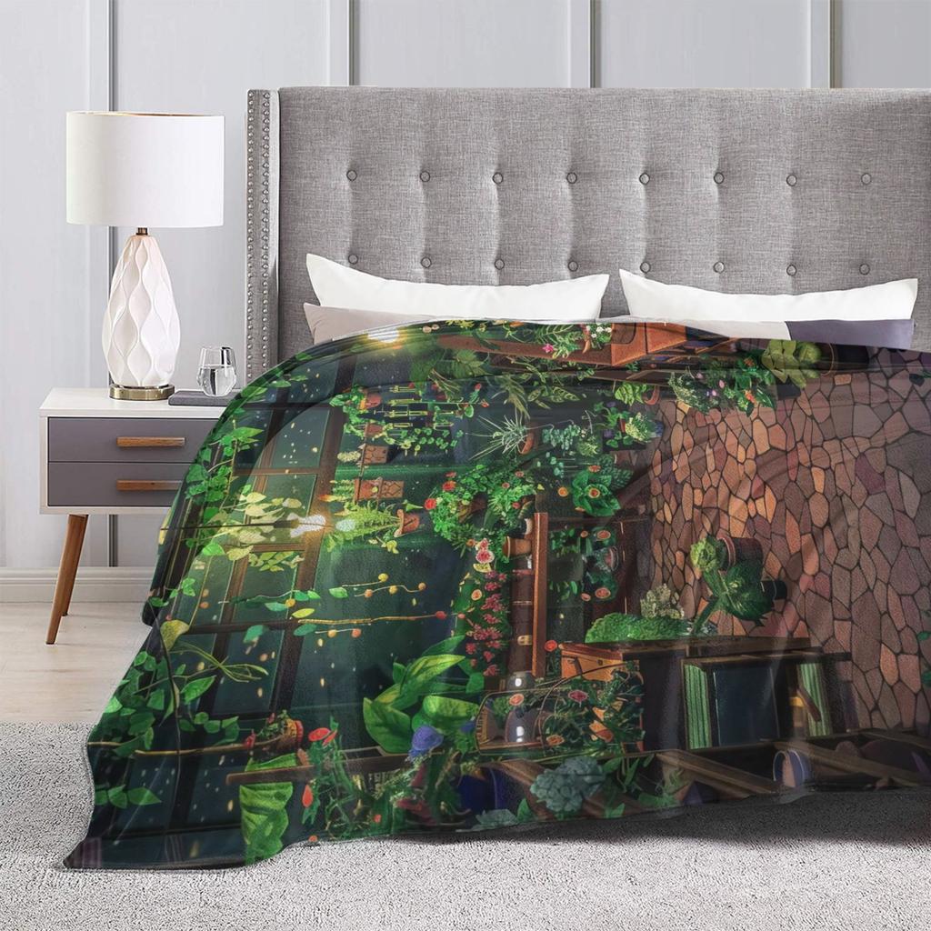 Stardew Valley Greenhouse Flannel Blankets Winter  Soft Throw Blanket for Kids Adult Couch Chair Aesthetic Bedspread Sofa Cover
