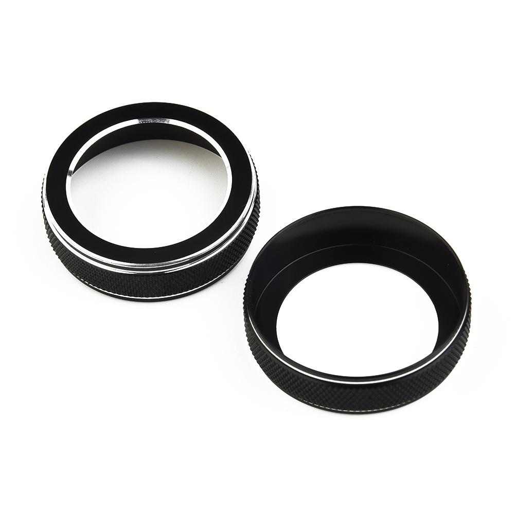 Pair Volume Knob Cover Central Volume CD Switch Knob Ring Black & Silver