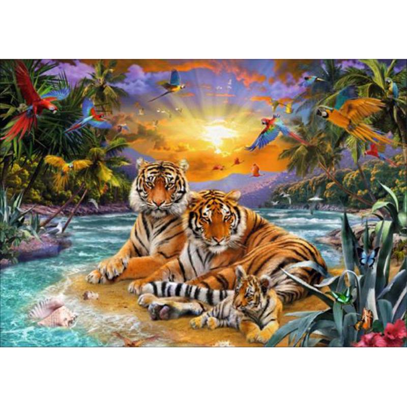 DIY Tiger 5D Diamond Painting Full Square Drill Resin Mosaic Animal Diamond Embroidery Cross Stitch Handmade Wall Art Gift