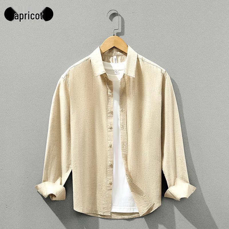 Men's Cotton Linen Long Sleeve Slim Fit Shirt - Spring/Autumn Trendy Casual Wear