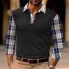 Fashion Men's Long Sleeve Polo Shirt Home Casual Comfortable Long Sleeve Button Down Top