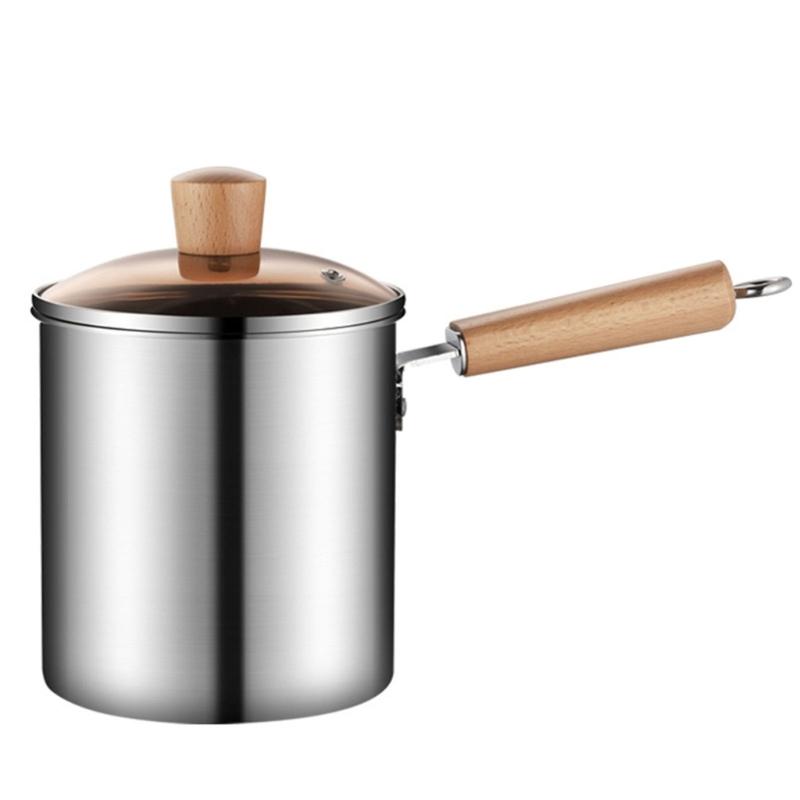 Oil Fryers Pot With Detachable Basket Stainless Steel Deep Fryers Frying Baking Pastry Tools Kitchen Cookware Easy to Use