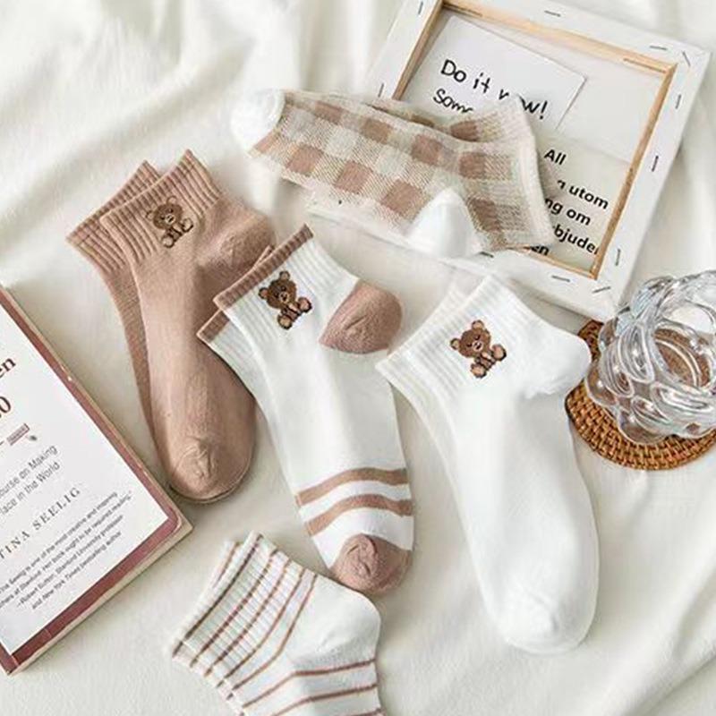 Damen Sommer Dünne Neue Bär Studenten College Socken