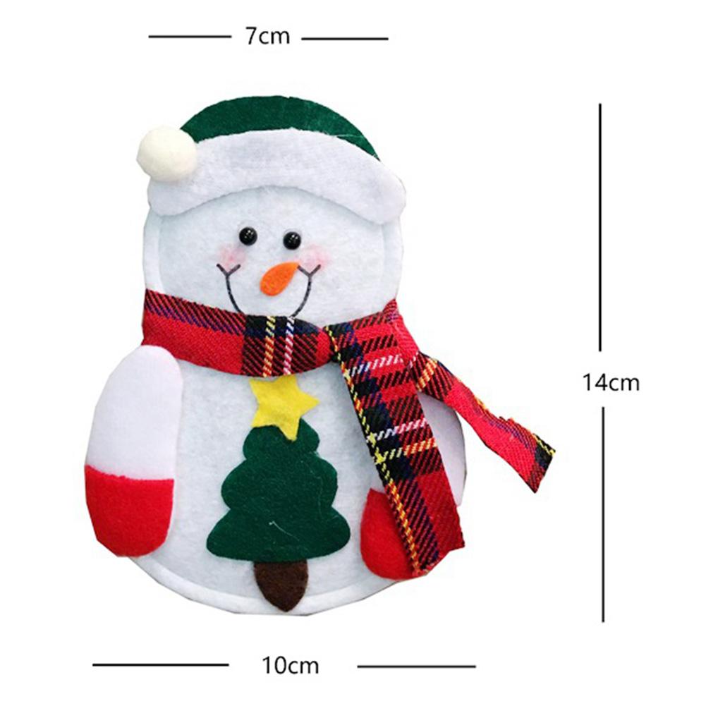 Snowman Knife & Fork Cloth Storage Bag Christmas Household Decoration Furniture(Not Include Knife/ Fork/ Dish)