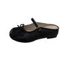 Inner Height Increase Bow Bag Head Half Slippers Women Wear Outside Summer Night Wind Lazy People Pedal Mary Jane Shoes