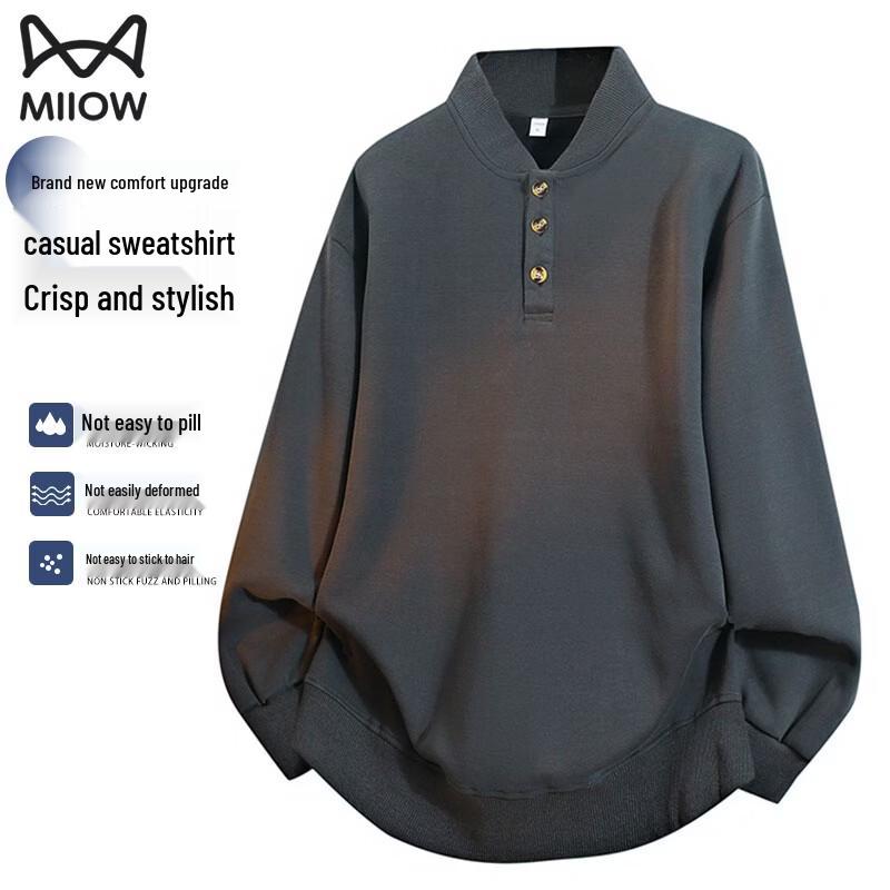 MiiOW Men s Autumn/Winter Long-Sleeve Crew Neck Top 3XL
